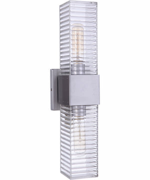 Ridge 2-Light Wall Sconce Satin Aluminum