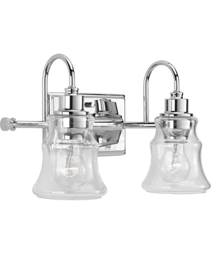 Litchfield 2-Light Clear Glass Coastal Bath Vanity Light Polished Chrome