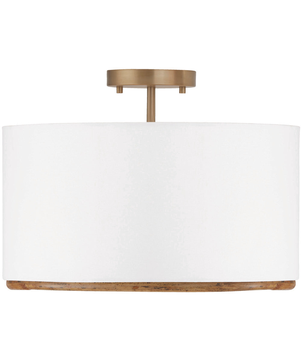 Soleil 3-Light Semi-Flush Matte Brass