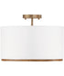 Soleil 3-Light Semi-Flush Matte Brass