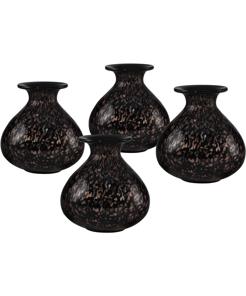 5.5 Inch H Leopold 4-Piece Hand Blown Art Glass Vase Set