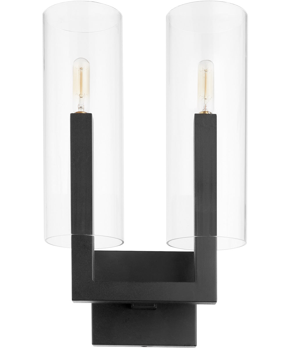 Harbin 2-light Wall Mount Light Fixture Textured Black