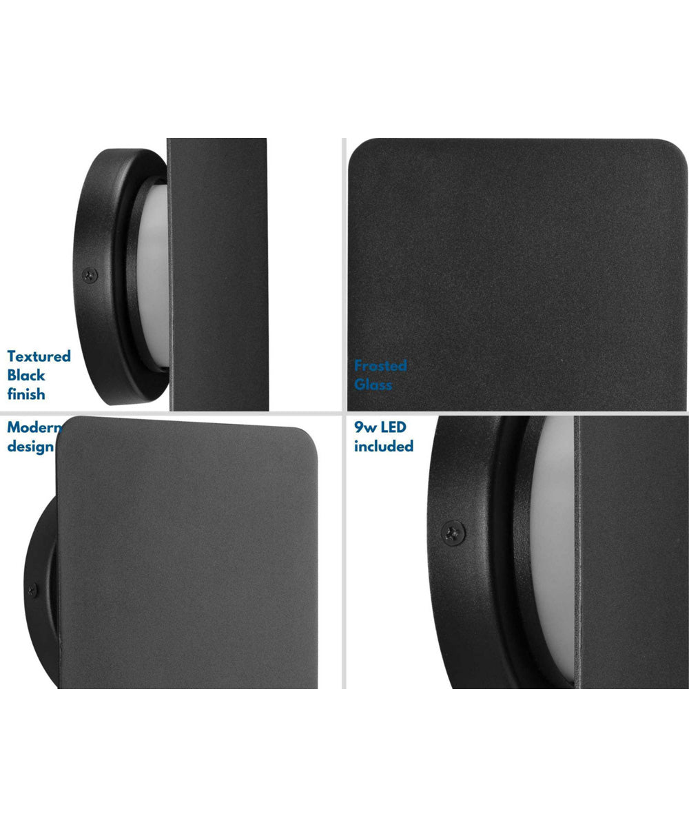 Z-2025 LED 1-Light Matte Black Modern Style Indoor/Outdoor Wall Light Textured Black