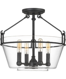 Wells 4-light Semi Flush Mount Grey Ash