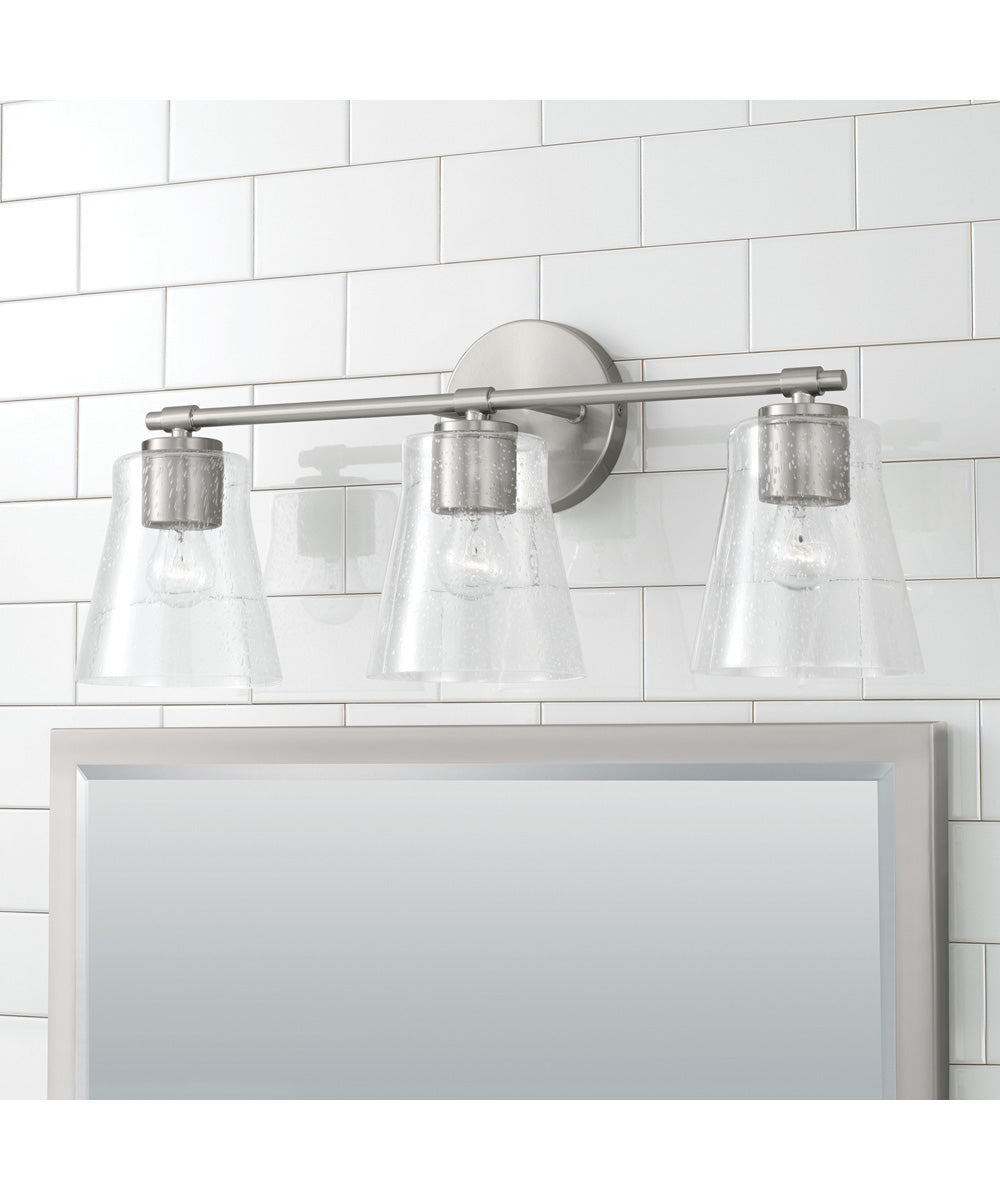 Baker 3-Light Vanity Brushed Nickel