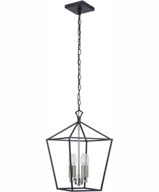 Flynt II 4-Light Foyer Flat Black/Brushed Polished Nickel