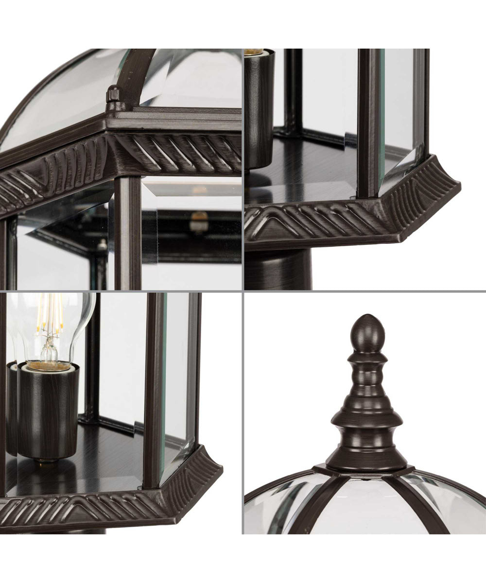 Dillard 1-Light Traditional Clear Glass Outdoor Post Light Antique Bronze