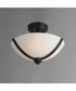 Deven 3-Light Semi-Flush Mount Black