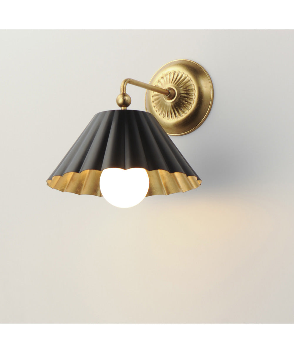 Primrose 1-Light Wall Sconce Black / Gold Leaf