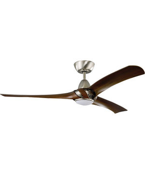 52" Genesis 1-Light LED Ceiling Fan (Blades Included) Brushed Polished Nickel/Walnut