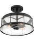 Ludlow Medium 3-light Semi Flush Mount Earth Black