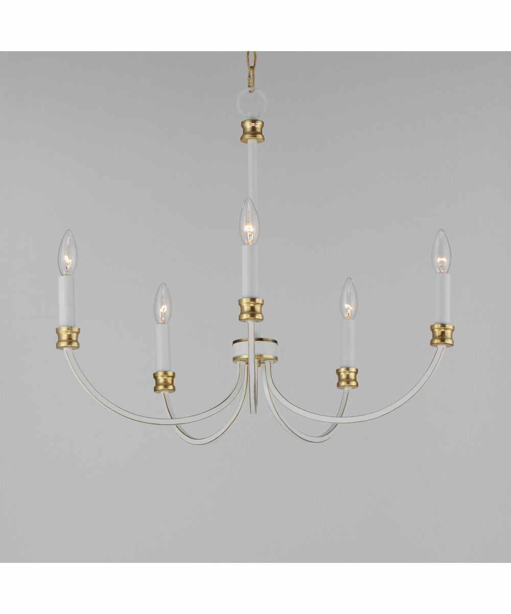 Charlton 5-Light Chandelier Weathered White/Gold Leaf