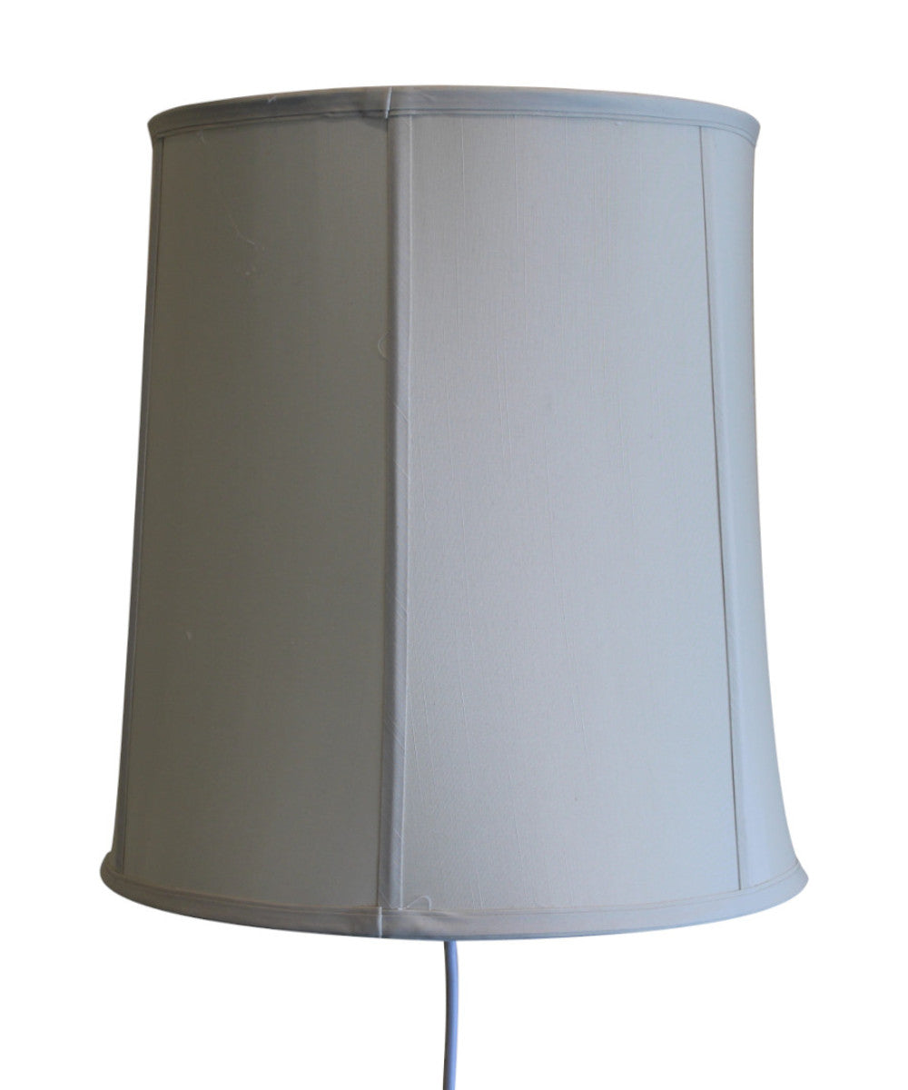 16"W Floating Shade Plug-In Wall Light Egg Shell Shantung