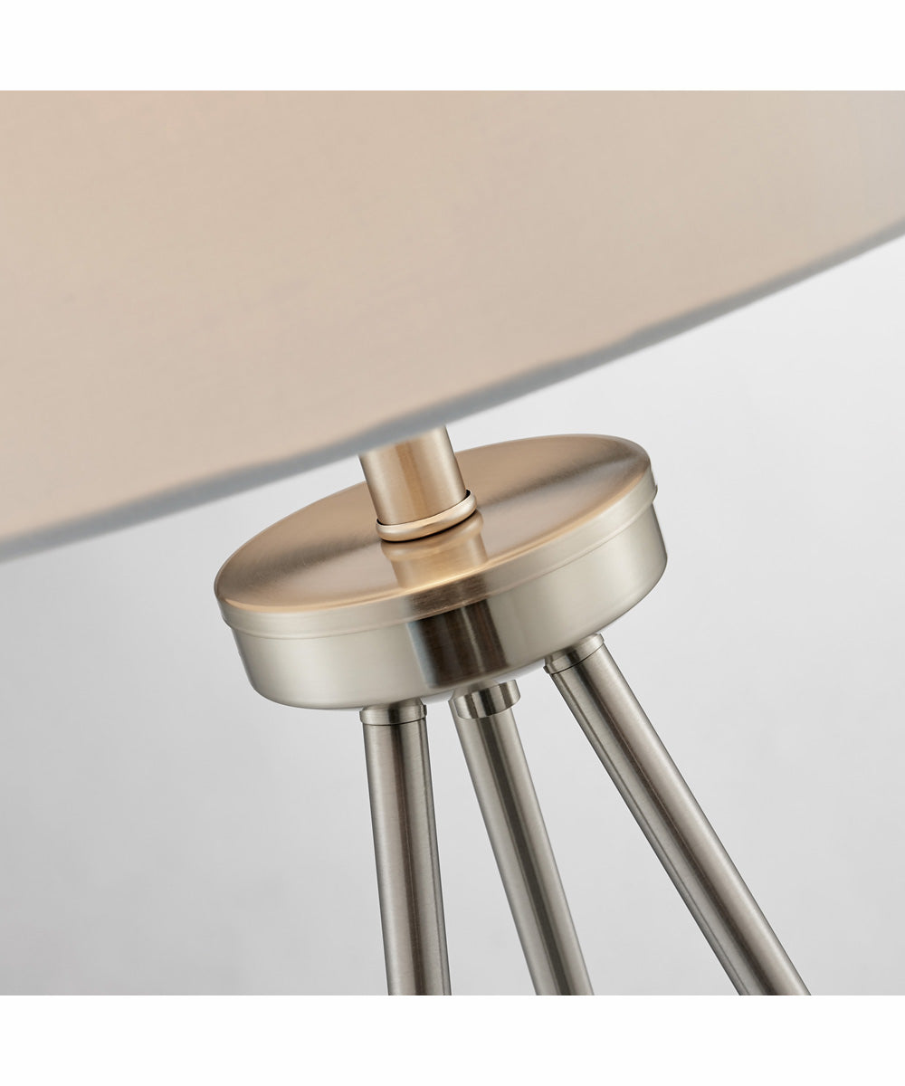 Tullio 1-Light 3Pcs Floor & Table Lamp Set Brushed Nickel/White Shade