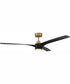 60" Phoebe 1-Light Ceiling Fan Flat Black/Satin Brass