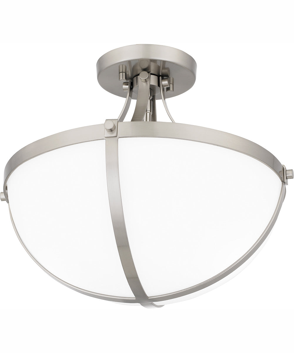 Antebellum Medium 2-light Semi Flush Mount Brushed Nickel