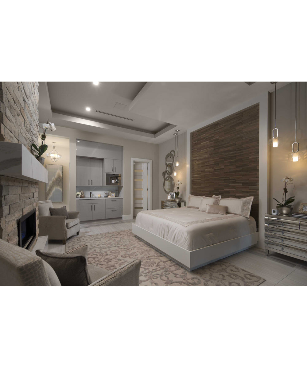 Caress 1-Light Clear Water Glass Luxe Mini-Pendants Light Polished Nickel