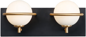 13"W Revolve LED 2-Light Bath Vanity Black / Gold