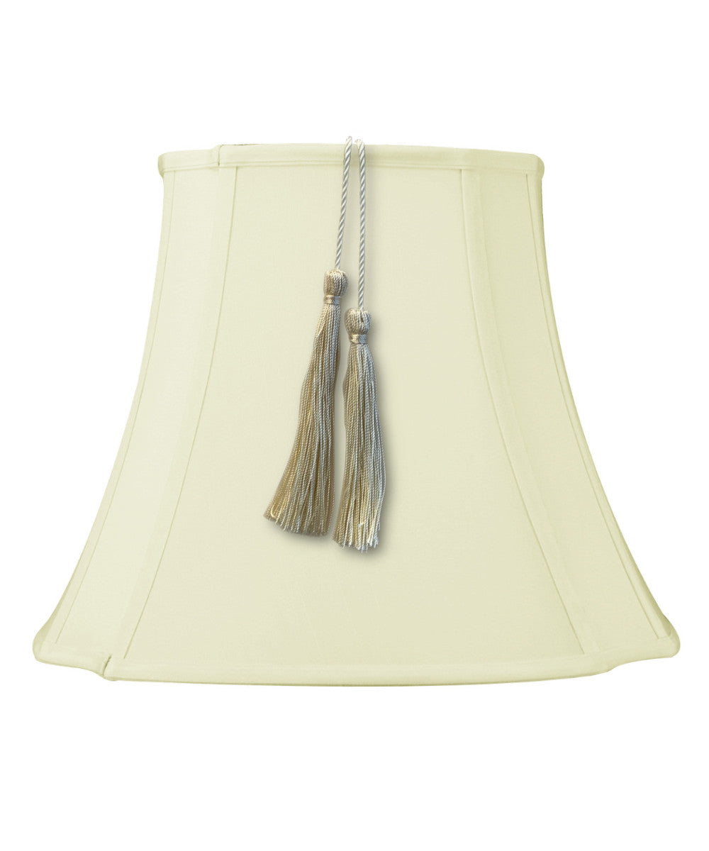 12"W x 12"H French Oval Piped Shantung Lamp Shade Tassel Eggshell