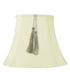 12"W x 12"H French Oval Piped Shantung Lamp Shade Tassel Eggshell