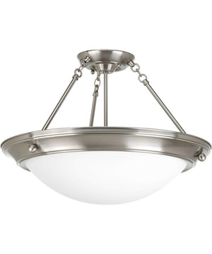 Eclipse 3-Light 19-3/8" Close-to-Ceiling Brushed Nickel