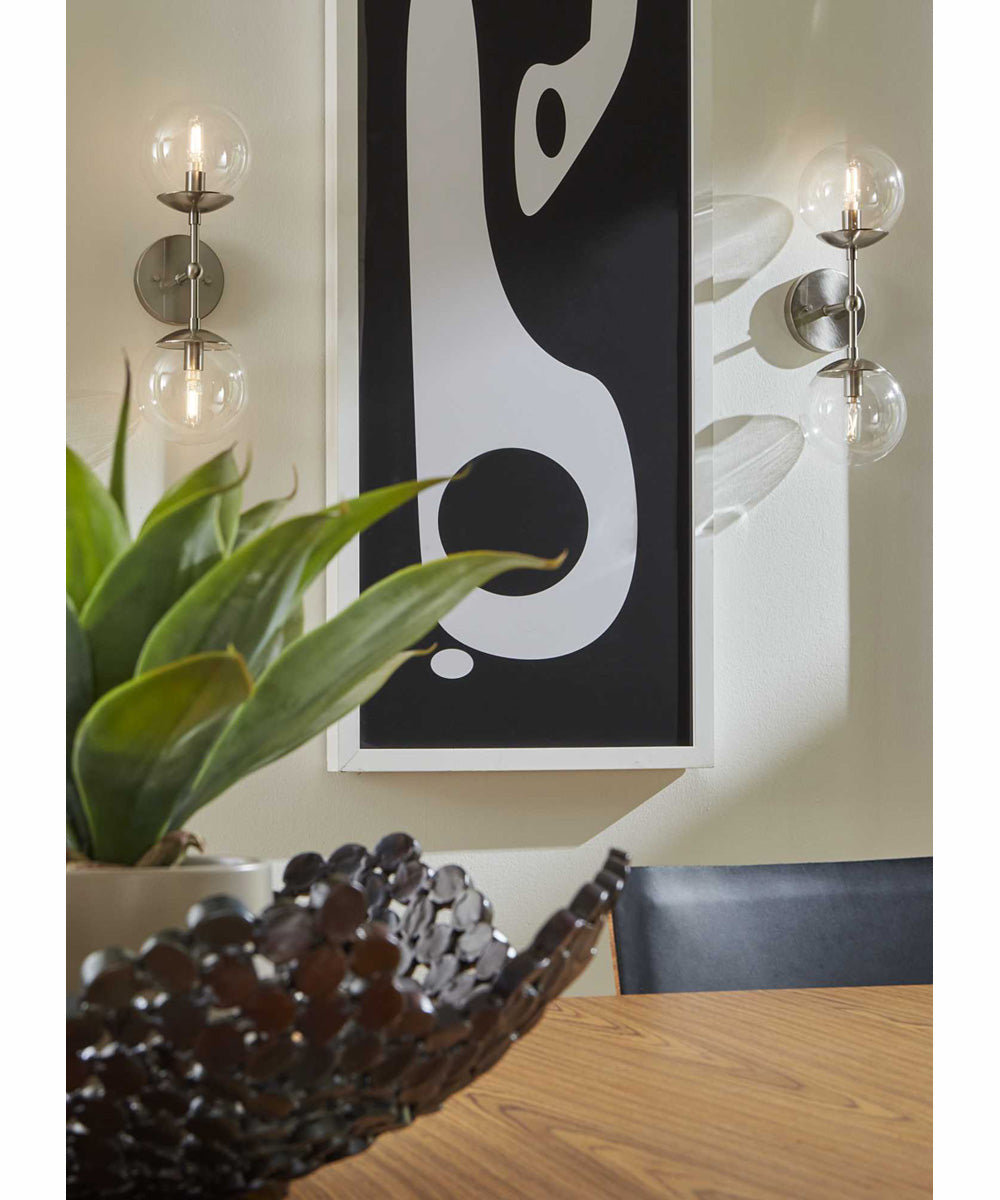 Atwell 2-Light Mid-Century Modern Wall Sconce Brushed Nickel