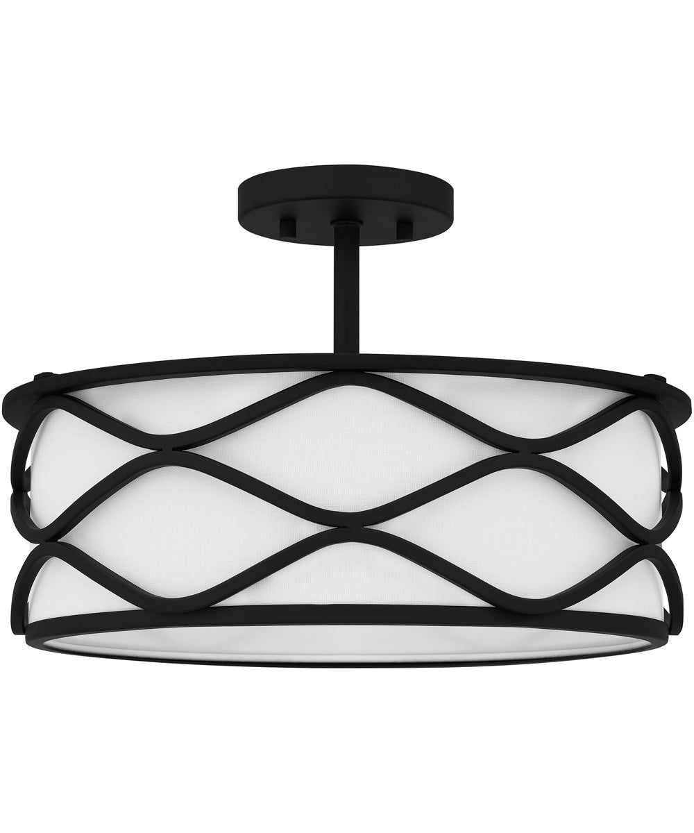 Tallow 3-light Semi Flush Mount Matte Black