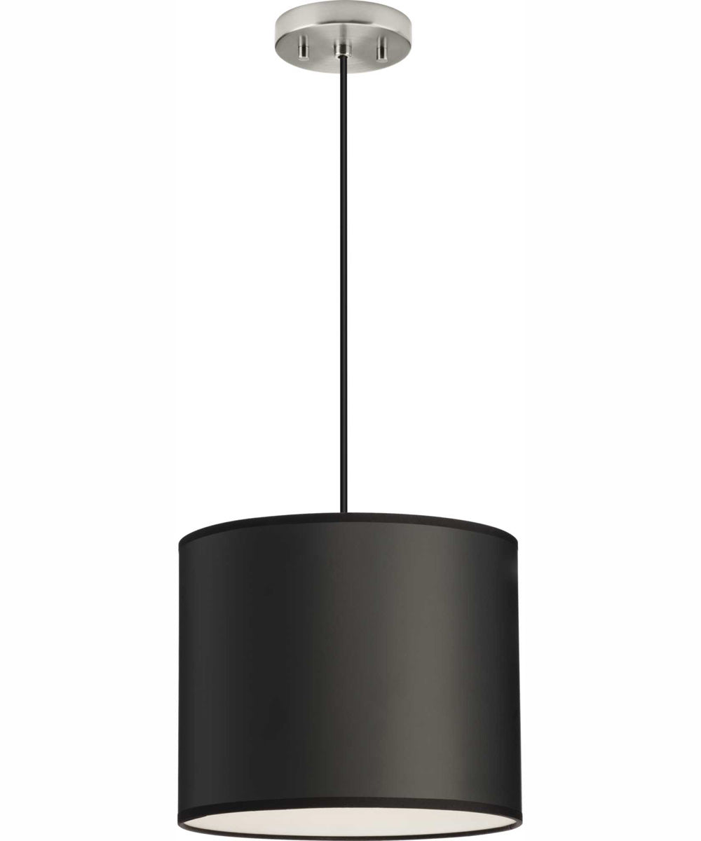 Markor 1-Light Black Parchment Shade Transitional Pendant Brushed Nickel;Matte Black;Vintage Brass
