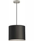 Markor 1-Light Black Parchment Shade Transitional Pendant Brushed Nickel;Matte Black;Vintage Brass