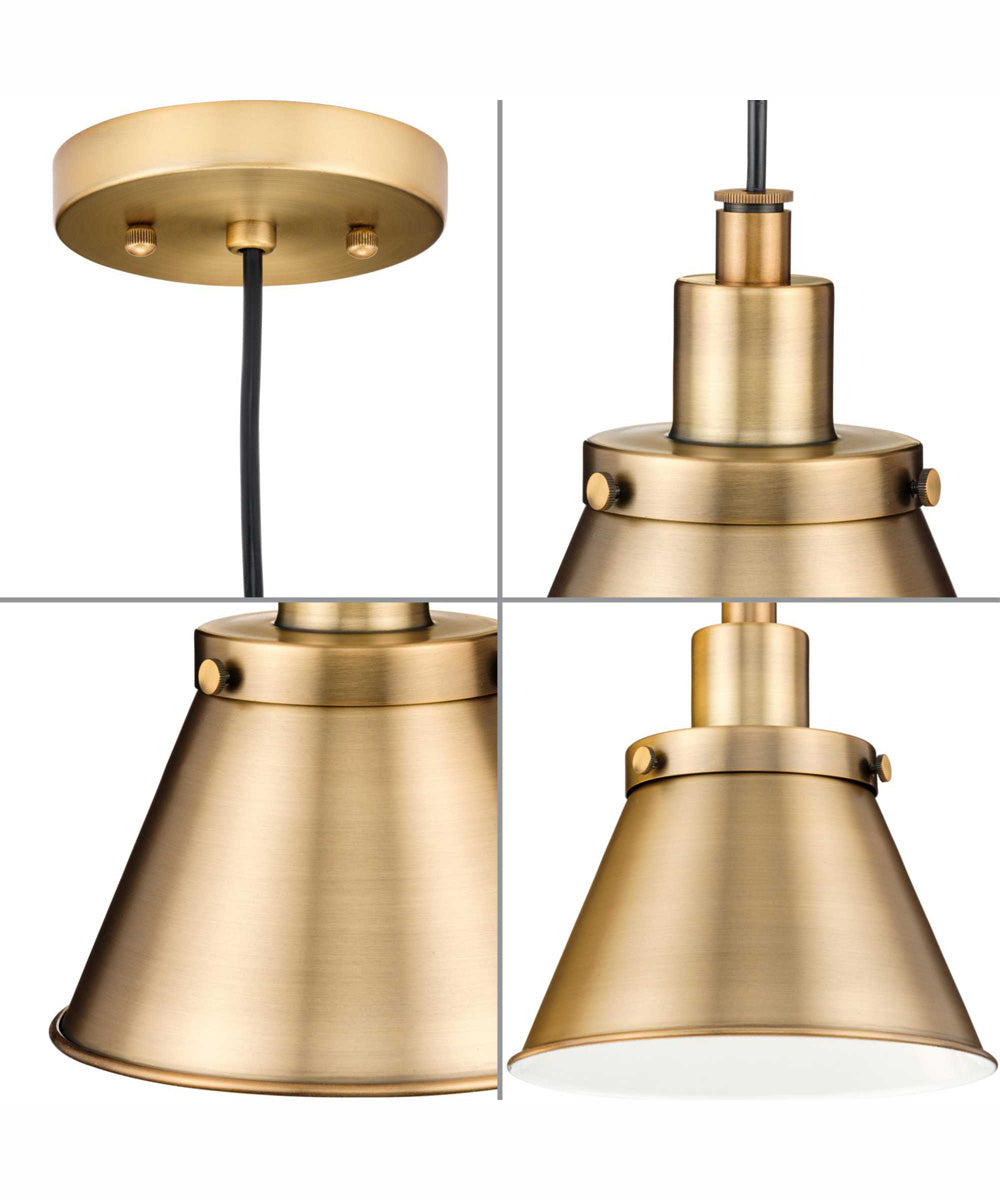 Hinton 1-Light Modern Farmhouse Pendant Vintage Brass