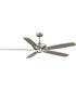 Kennedale 72-Inch 5-Blade DC Motor Transitional Ceiling Fan Grey Weathered Wood/Silver Painted Nickel