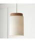 Liam 1-Light Pendant Light Wood and White