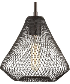 Mesh 1-Light Farmhouse Pendant Light Antique Bronze