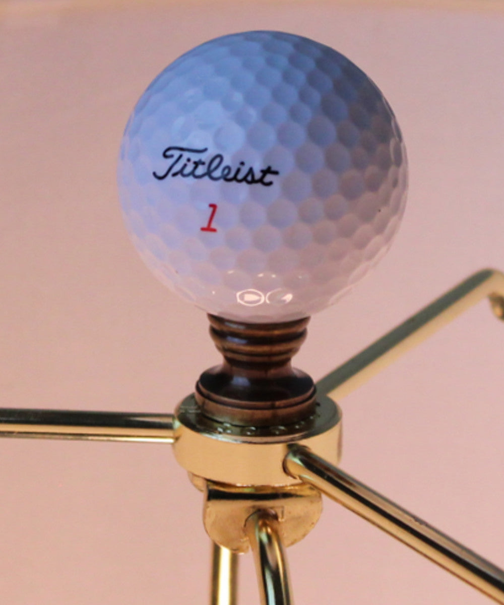 Golf Ball Lamp Finial, White, 2.25"h