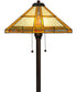 62"H Prairie Straw  2-Light Tiffany Floor Lamp Brown