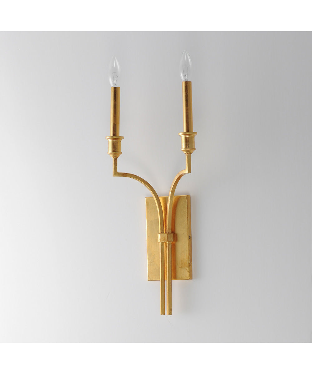 Normandy 2-Light Sconce Gold Leaf