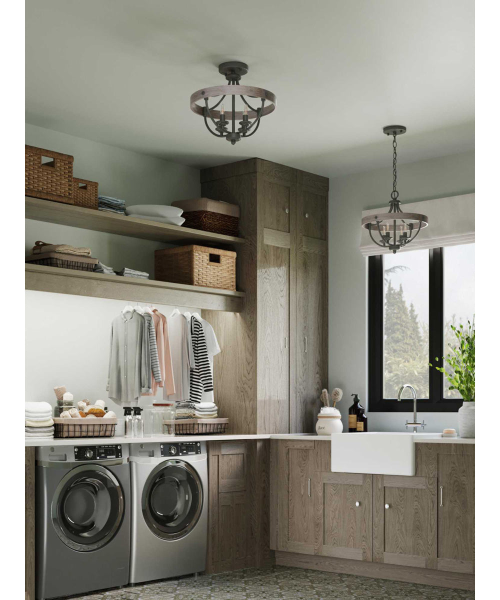 Gulliver 4-Light 14-1/4" Semi-Flush Convertible Graphite