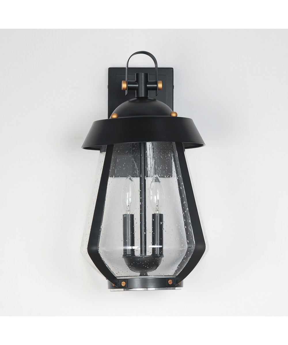 Mariner Large 2-Light Outdoor Sconce Black / Antique Brass