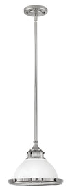 12"W Amelia 1-Light Pendant in Polished White