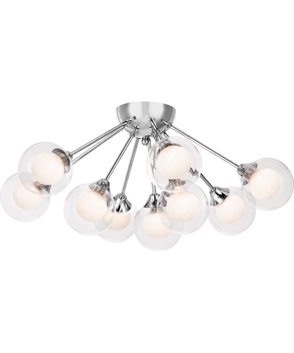 Spellbound 9-light Semi Flush Mount Polished Chrome
