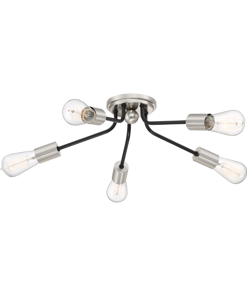 Latitude 5-light Flush Mount Earth Black