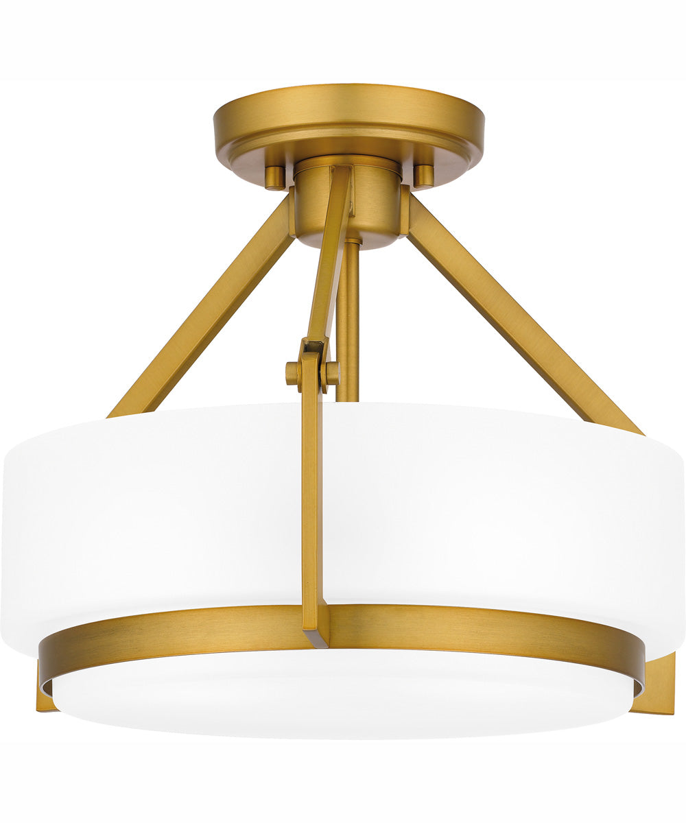 Quoizel Semi-Flush Mount Medium 2-light Semi Flush Mount Aged Brass