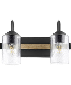 2-light Bath Vanity Light Noir w/ Driftwood finish