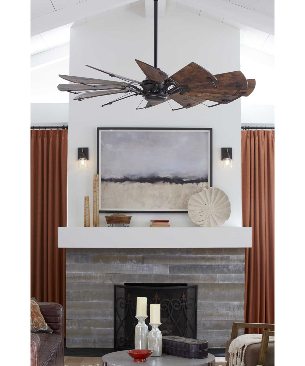 Rushton 1-Light Clear Glass Farmhouse Bath Vanity Light Graphite