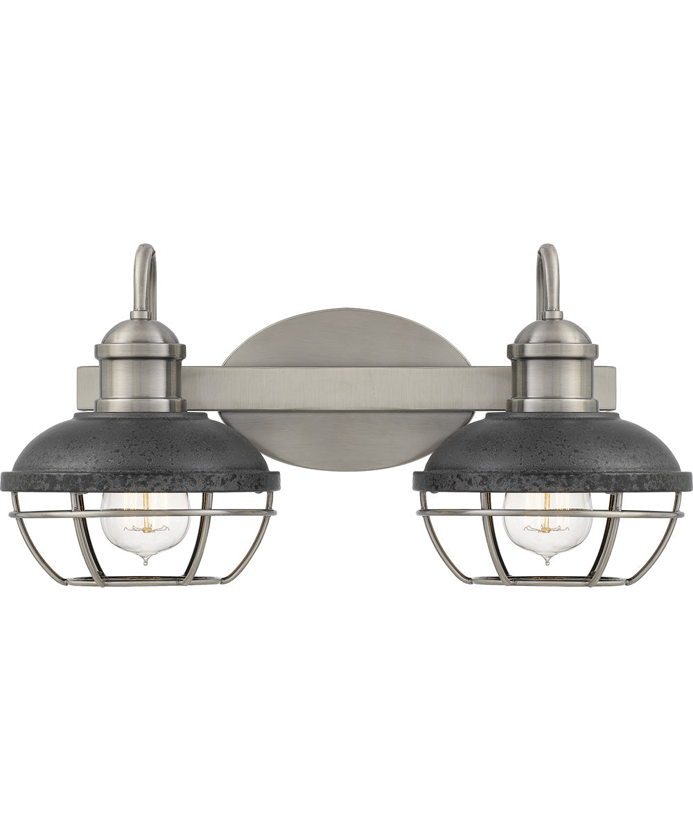 Sandpiper Medium 2-light Bath Light Antique Polished Nickel