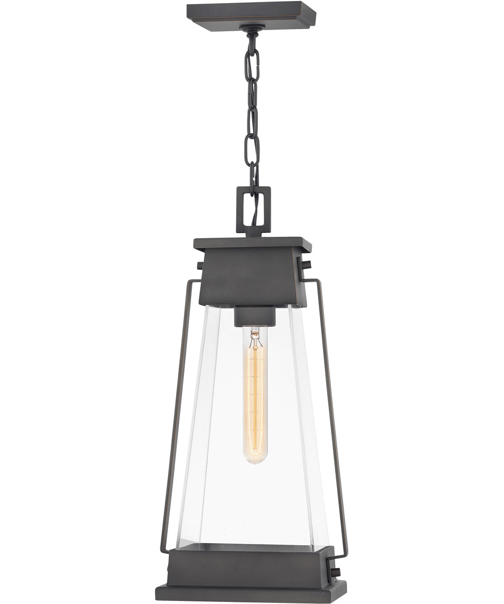 Arcadia 1-Light Large Outdoor Hanging Lantern in Aged Copper Bronze