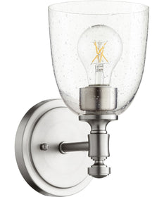 5"W Rossington 1-light Wall Mount Light Fixture Satin Nickel w/ Clear/Seeded