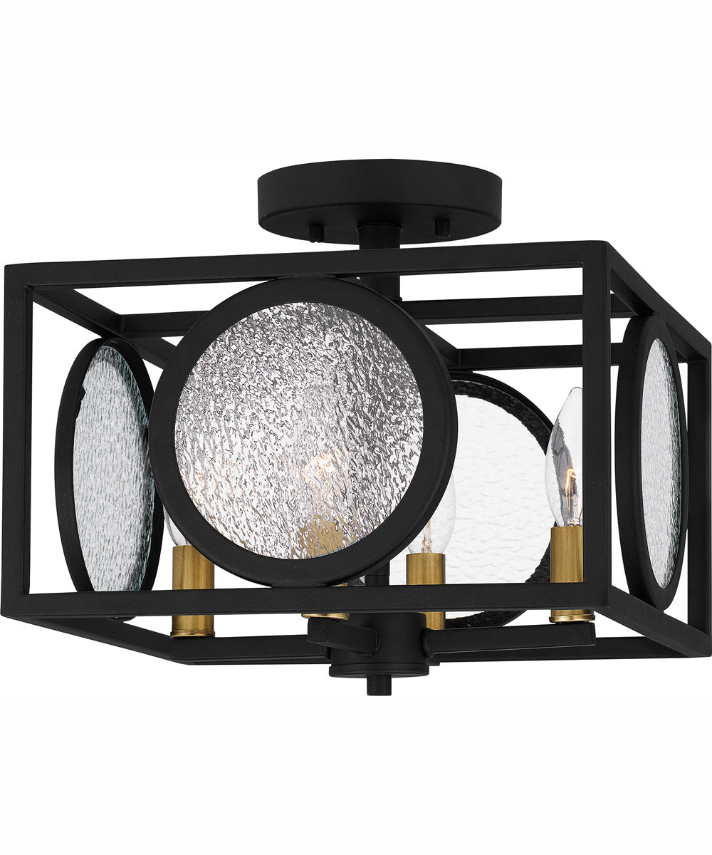 Chalamont Small 4-light Semi Flush Mount Earth Black