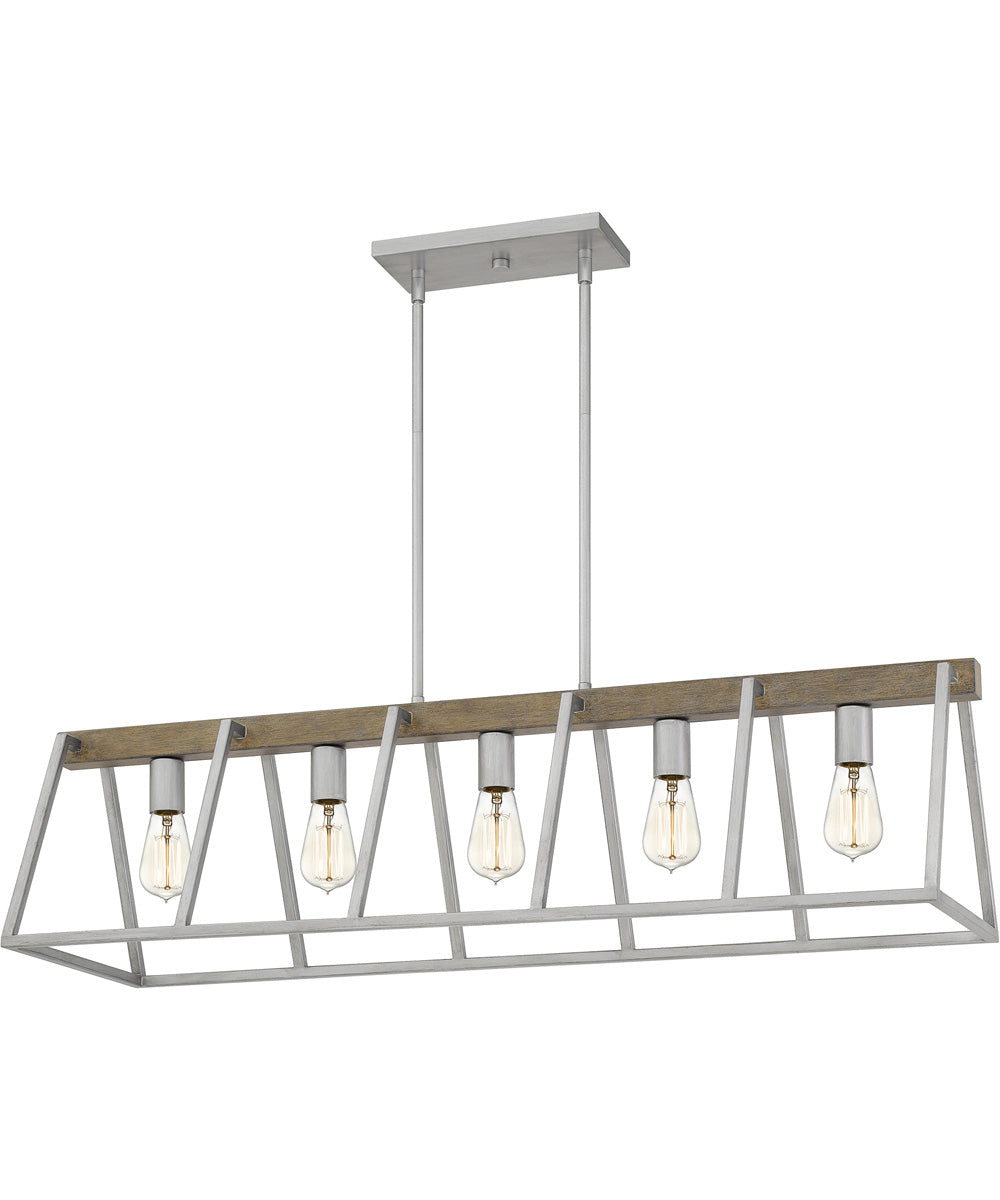 Brockton 5-light Island Light Brushed Silver