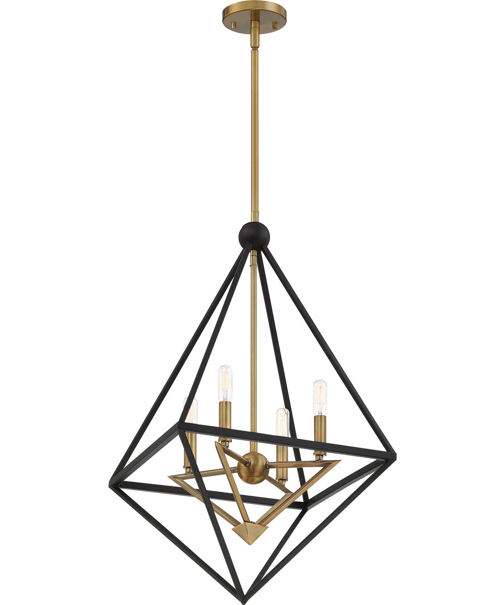 Louvre 4-light Pendant Western Bronze